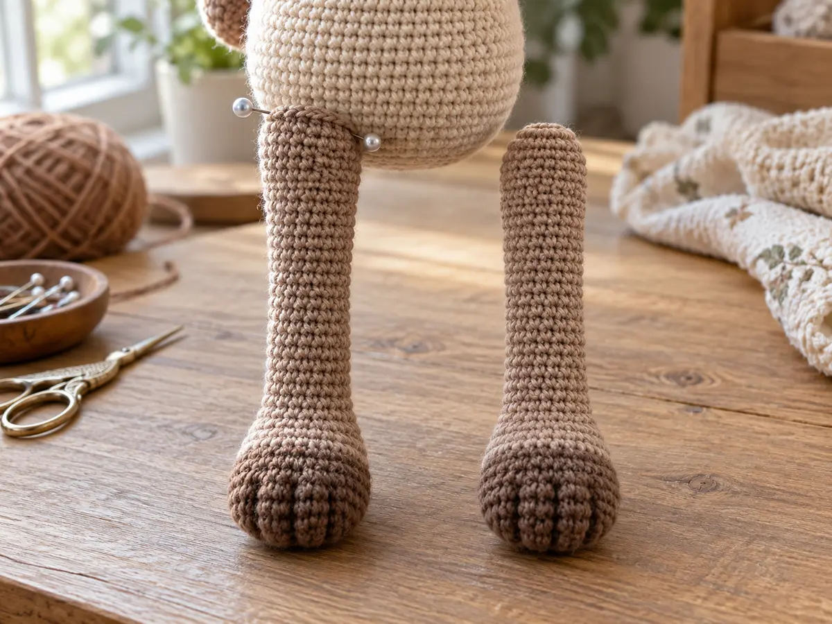 Длинные парные лапы амигуруми